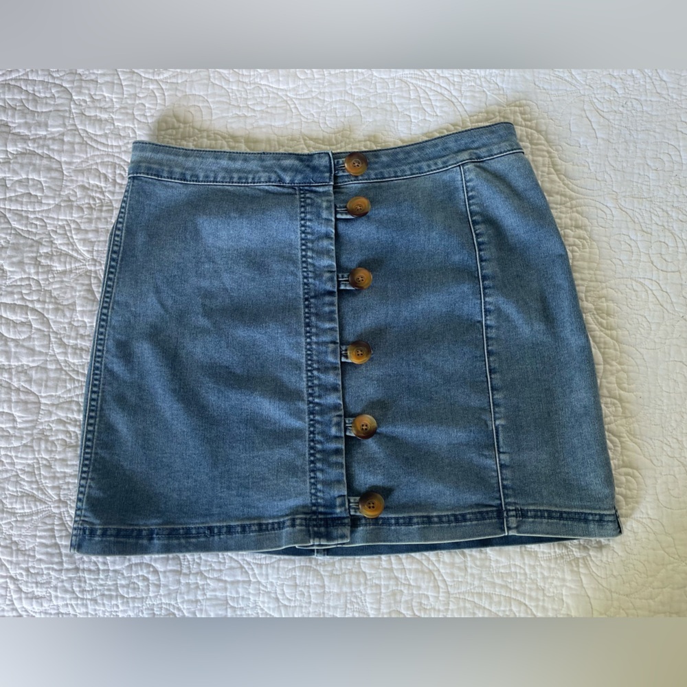 Free People Blue Mini Pencil Skirt